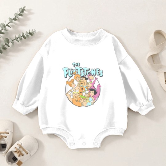 Discover the flintstones group shot family classic vintage logo t Baby Romper Sweatshirts