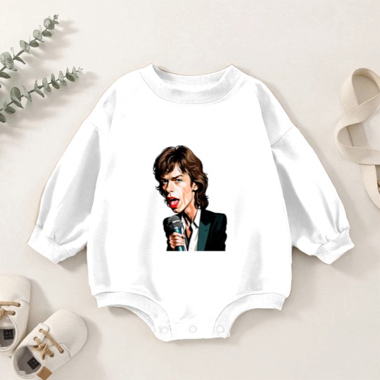 Discover Caricature of Mick Jagger Baby Romper Sweatshirts