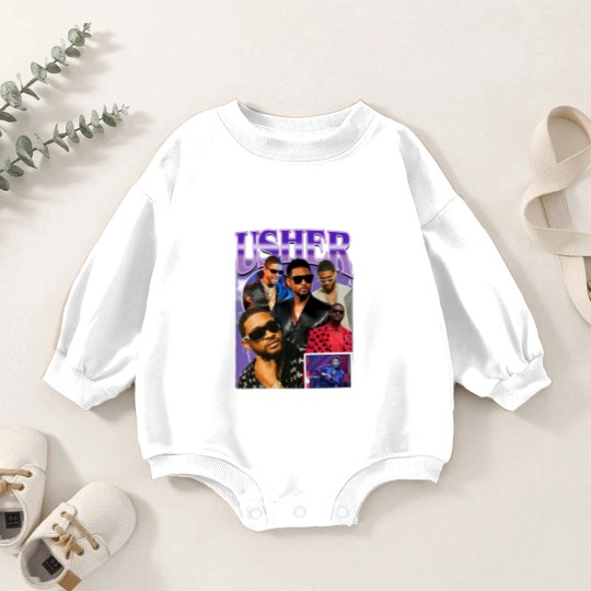 Discover Limted Rapper Usher Baby Romper Sweatshirts, Vintage Usher 90s Baby Romper Sweatshirts, Retro Usher Graphic Baby Romper Sweatshirts
