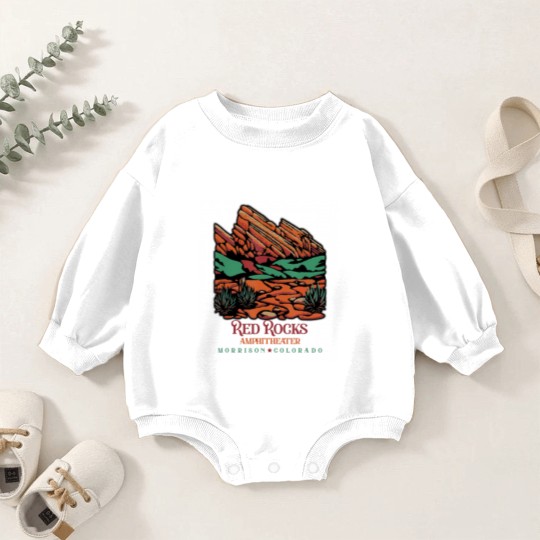 Discover red rocks amphitheater morrison colorado poster art Baby Romper Sweatshirts