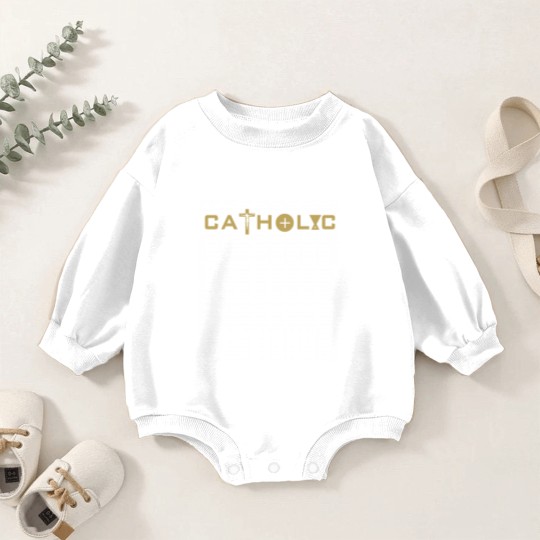 Discover Catholic in Gold - Catholic - Baby Romper Sweatshirts