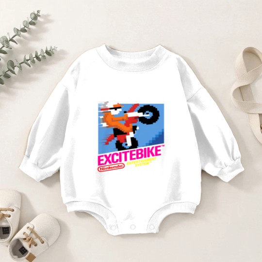 Discover NES Excitebike Transparent Baby Romper Sweatshirts