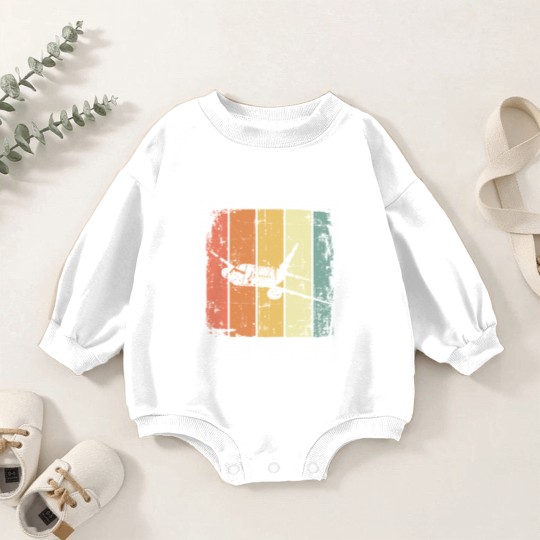 Discover Airplane Vintage Passenger Airplane Baby Romper Sweatshirts
