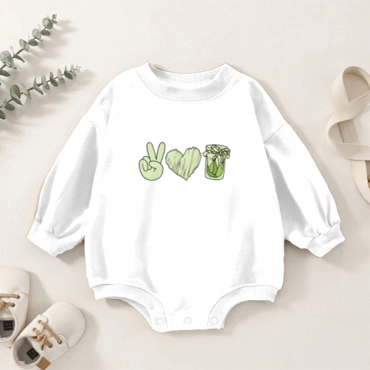 Discover Funny Pickle Baby Romper Sweatshirts, Peace Love Pickles Baby Romper Sweatshirts