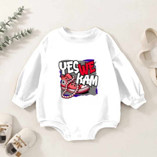 Discover Kamala Harris , Yes We Kam, red white and blue, Baby Romper Sweatshirts