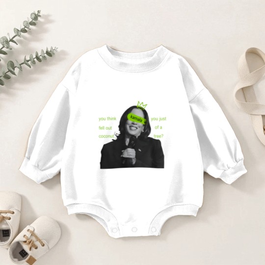 Discover kamala harris brat Baby Romper Sweatshirts, kamala charli xcx brat Baby Romper Sweatshirts, kamala meme Baby Romper Sweatshirts