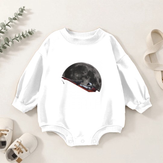 Discover Spacex Starman In Orbit Around The Moon - Spacex - Baby Romper Sweatshirts