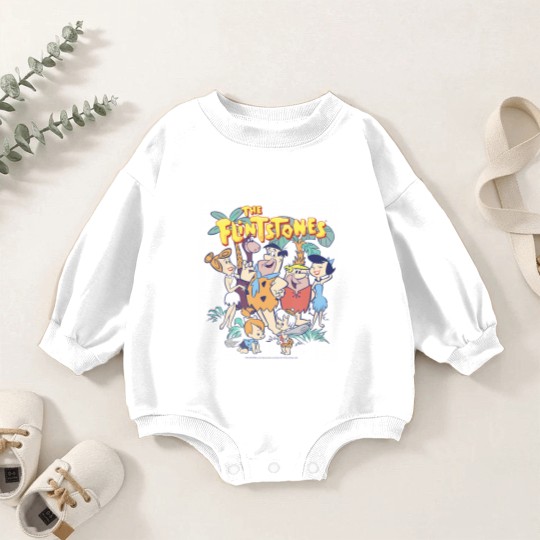 Discover the flintstones the rubbles happy families vintage shot Baby Romper Sweatshirts