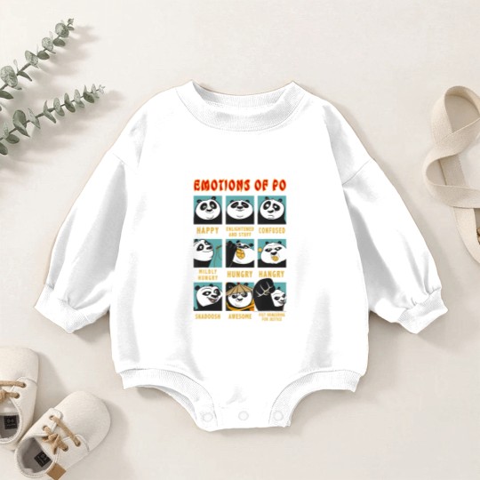 Discover kung fu panda emotions of po portrait grid Baby Romper Sweatshirts