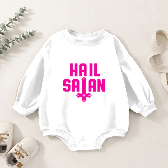 Discover Hail Satan | Hot Pink on Black | Satanic - Hail Satan - Baby Romper Sweatshirts