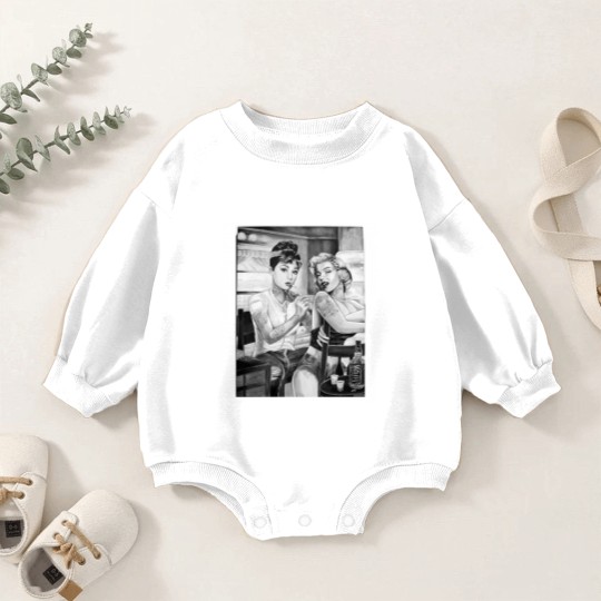 Discover Marilyn Monroe and Audrey Hepburn vintage design Baby Romper Sweatshirts