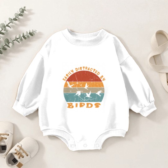 Discover .Easily Distracted By Birds, Birds Art, Birds Lover, Birds Gift, Birds Flying, Bird Mama, Baby Romper Sweatshirts