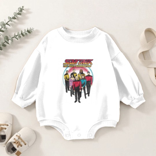 Discover Stars Trek The Next Generation Vintage Distressed Bridge Crew Baby Romper Sweatshirts