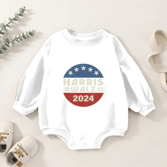 Discover Harris Walz Baby Romper Sweatshirts, Kamala Harris Tim Walz President VP 2024 Baby Romper Sweatshirts, Tim Walz