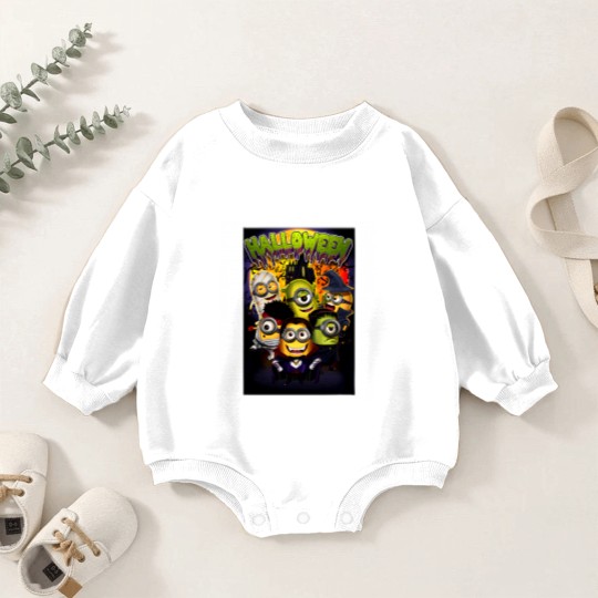 Discover Unisex Halloween Minions Jersey Short Sleeve Baby Romper Sweatshirts