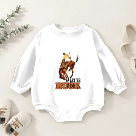 Discover Pendleton Oreon Let 'Er Buck Sticker Baby Romper Sweatshirts