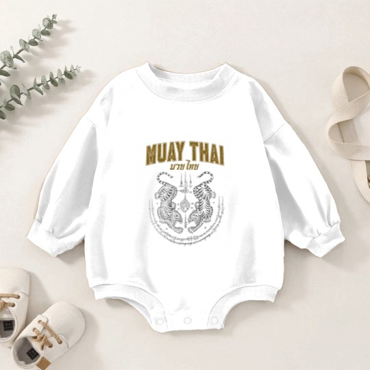 Discover twin tiger sak yant muay thai Baby Romper Sweatshirts