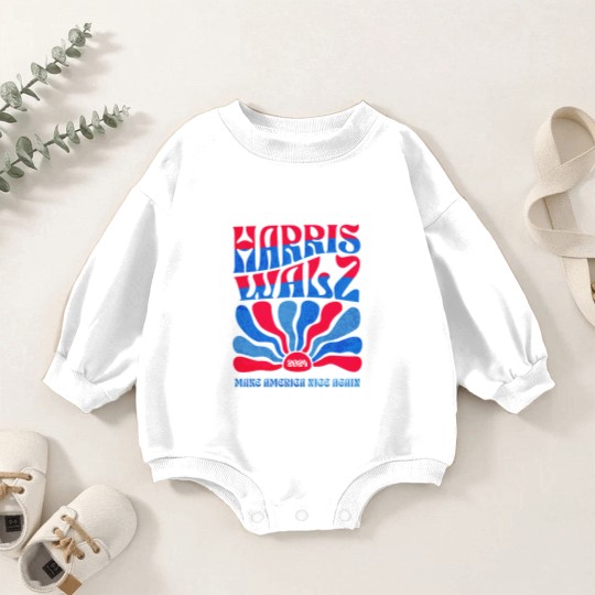 Discover Harris Walz 2024 Vintage Boho Groovy Retro red Blue Kamala Harris 2024 - Harris Walz 2024 - Baby Romper Sweatshirts