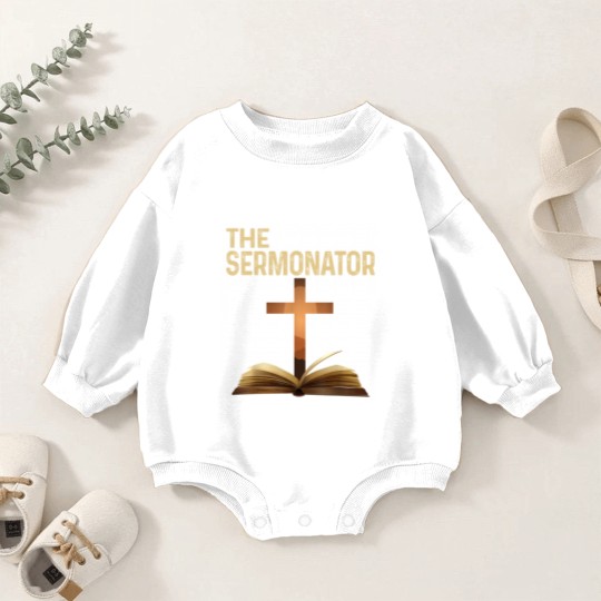 Discover Mens The Sermonator Pastor Appreciation Christian Cross Baby Romper Sweatshirts Baby Romper Sweatshirts