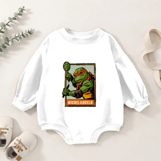 Discover Michelangelo Ninja Turtles Comic Vintage Baby Romper Sweatshirts,