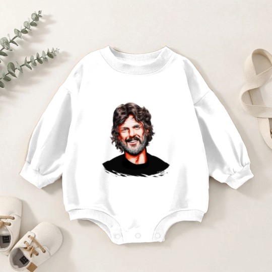 Discover Kris Kristofferson - An illustration by Paul Cemmick Baby Romper Sweatshirts