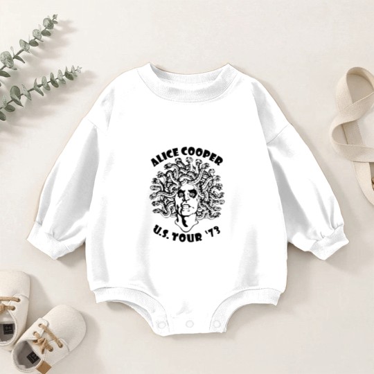Discover Alice Cooper Men's Baby Romper Sweatshirts, Medusa USA Tour 1973 Cover White Graphic Baby Romper Sweatshirts