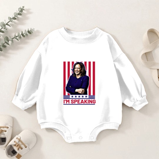 Discover Harris Kamala I'm Speaking Baby Romper Sweatshirts, Madam President Baby Romper Sweatshirts, Kamala Rally Baby Romper Sweatshirts, Presidential Election 2024 Baby Romper Sweatshirts