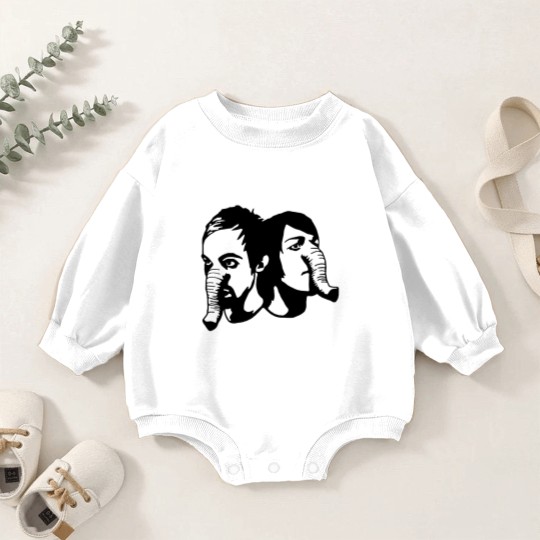 Discover Death From Above 1979 - Heads Up Elelphant Heads Fitted Baby Romper Sweatshirts
