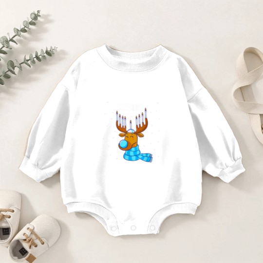 Discover Merry Chrismukkah Jewish Christmas Hanukkah Reindeer Menorah Baby Romper Sweatshirts