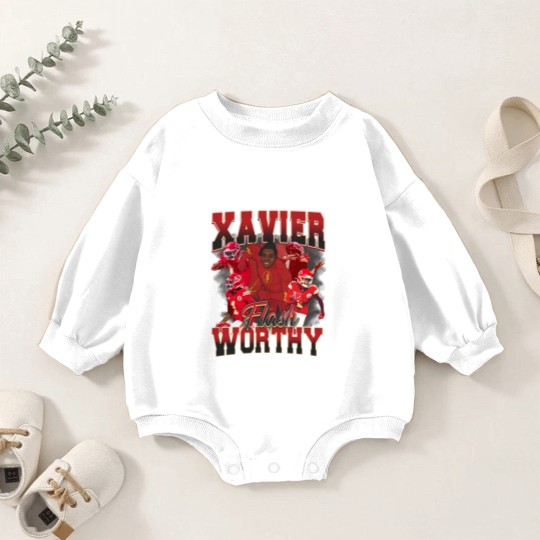 Discover Xavier Worthy Flash Vintage Style Y2K Football Baby Romper Sweatshirts Baby Romper Sweatshirts