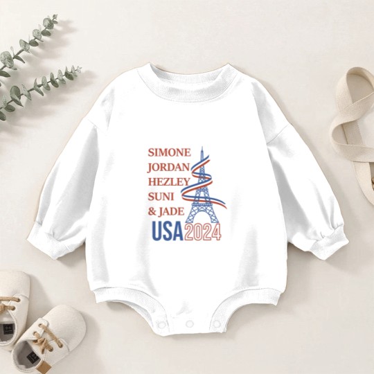 Discover Simone - Jordan - Hezley - Suni - Jade Baby Romper Sweatshirts, USA 2024 Olympics Baby Romper Sweatshirts