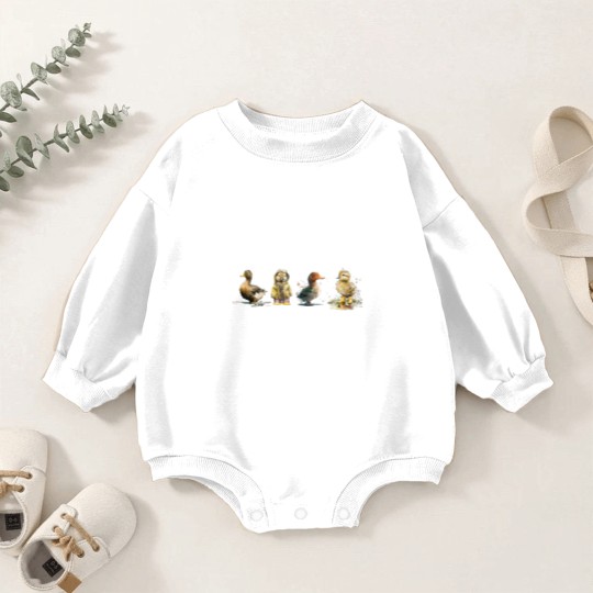 Discover Easily Distracted By Ducks Farmer Ducklings Cute Funny Duckling Quote Baby Romper Sweatshirts