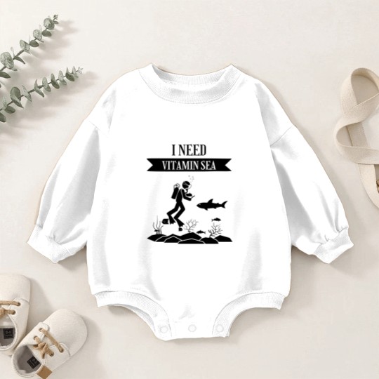 Discover Scuba, Scuba Diving Baby Romper Sweatshirts, Scuba Diver Baby Romper Sweatshirts