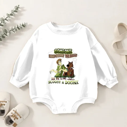 Discover Scooby Doo Someone Pass Shaggy The Baggy So He Can Roll Scooby A Doobie Baby Romper Sweatshirts
