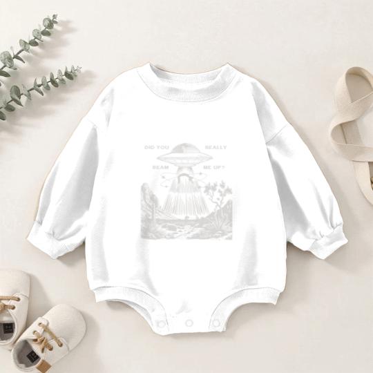 Discover Down Bad, Did Your Really Beam Me Up, Vintage Graphic Baby Romper Sweatshirts