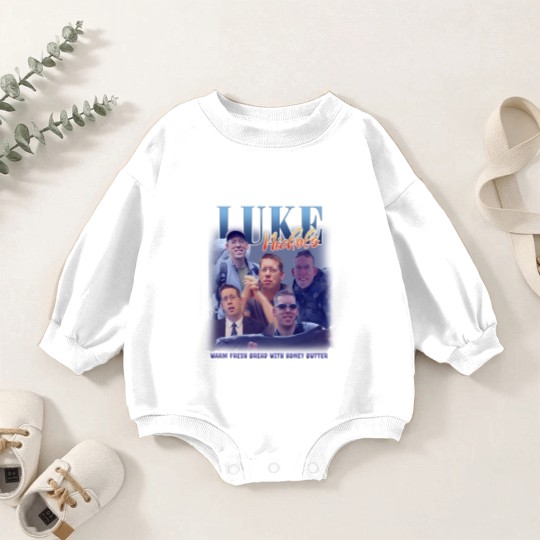 Discover Luke Nichols Vintage Bootleg Baby Romper Sweatshirts, Warm Fresh Bread With Honey Butter Baby Romper Sweatshirts