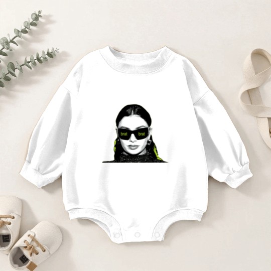 Discover BRAT CHARLI XCX Album Baby Romper Sweatshirts