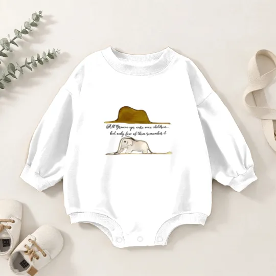 Discover Le Petit Prince Baby Romper Sweatshirts, Little Prince Baby Romper Sweatshirts, Boa Elephant or Hat Baby Romper Sweatshirts, Prince and Fox Baby Romper Sweatshirts