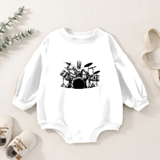 Discover C3PO Drum Baby Romper Sweatshirts Robot Playing Cool Drum Kit Baby Romper Sweatshirts Funny