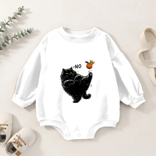 Discover No Kings in America Black Cat Baby Romper Sweatshirts, No Kings Baby Romper Sweatshirts, Funny Political Meme Baby Romper Sweatshirts