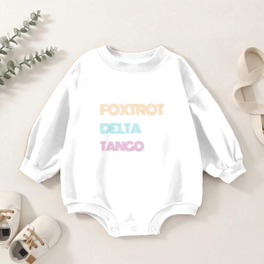 Discover Subtle Anti Trump Baby Romper Sweatshirts, Foxtrot Delta Tango Baby Romper Sweatshirts, Political Protest Baby Romper Sweatshirts