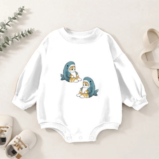 Discover mofu sand 004-2cute cat kitty meeeeow SHARK Baby Romper Sweatshirts