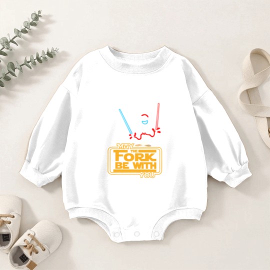 Discover Disneyyy Forky May The Fork Be With You Baby Romper Sweatshirts, toy stories Forky Baby Romper Sweatshirts