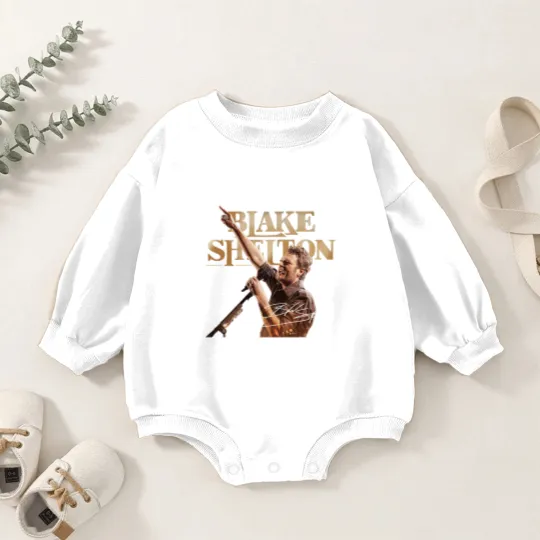 Discover Graphic Black Shelton Baby Romper Sweatshirts, Blake Shelton 2025 Fan Gift, Blake Shelton Tour Merch, Blake Shelton Country Music Fan Baby Romper Sweatshirts