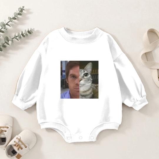 Discover Dext Morgan Baby Romper Sweatshirts, Funny Cat Meme Baby Romper Sweatshirts, Unisex Heavy Cotton Baby Romper Sweatshirts, Gift for Dexter Fans, TV Show Fan Baby Romper Sweatshirts
