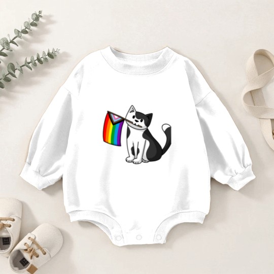 Discover Progress Pride  Pride Cat Baby Romper Sweatshirts
