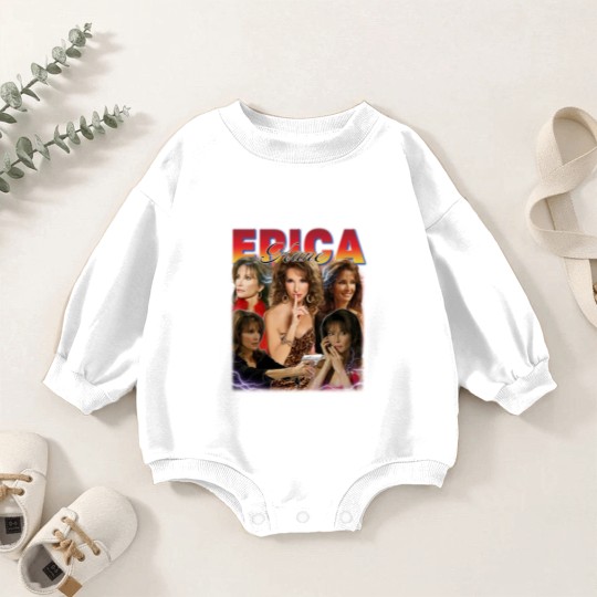 Discover Erica Kane Baby Romper Sweatshirts, All My Children Fans, Homage Erica Kane 90s Baby Romper Sweatshirts, Movie Character Baby Romper Sweatshirts