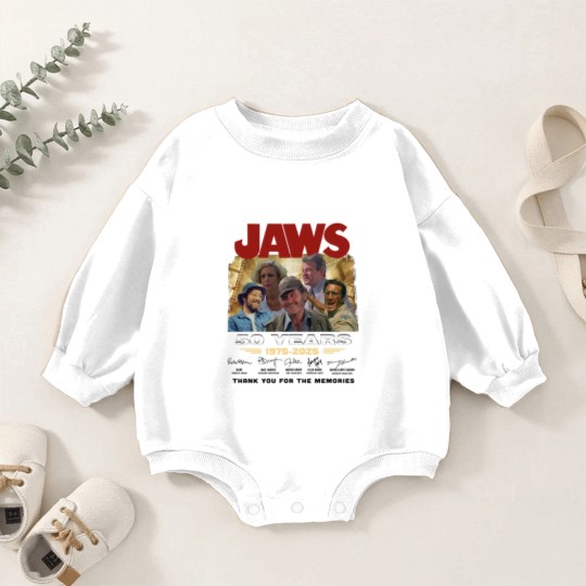 Discover Jaws 1975 Movie Anniversary Baby Romper Sweatshirts, Jaws 50th Years Anniversary Baby Romper Sweatshirts