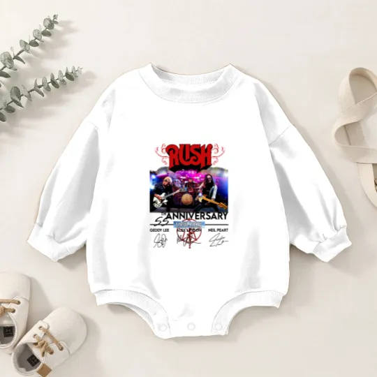 Discover 55 Years RUSH Band 1968-2023 Signatures Baby Romper Sweatshirts