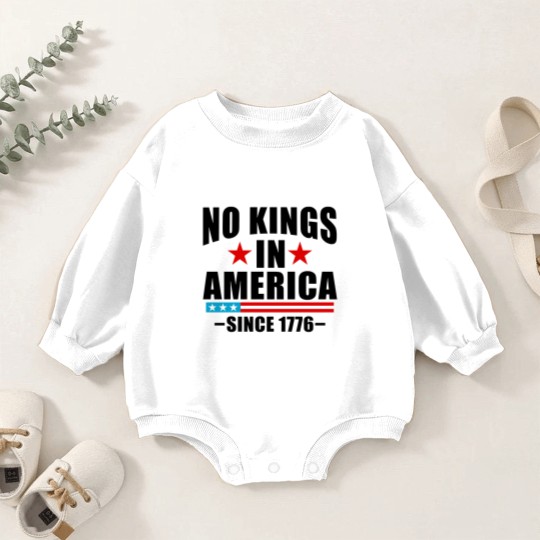 Discover No Kings in America Baby Romper Sweatshirts Anti-Trump, Protest Baby Romper Sweatshirts Democracy Baby Romper Sweatshirts Protest Gift for Anti-MAGA Patriotic Baby Romper Sweatshirts We The People No Kings In America